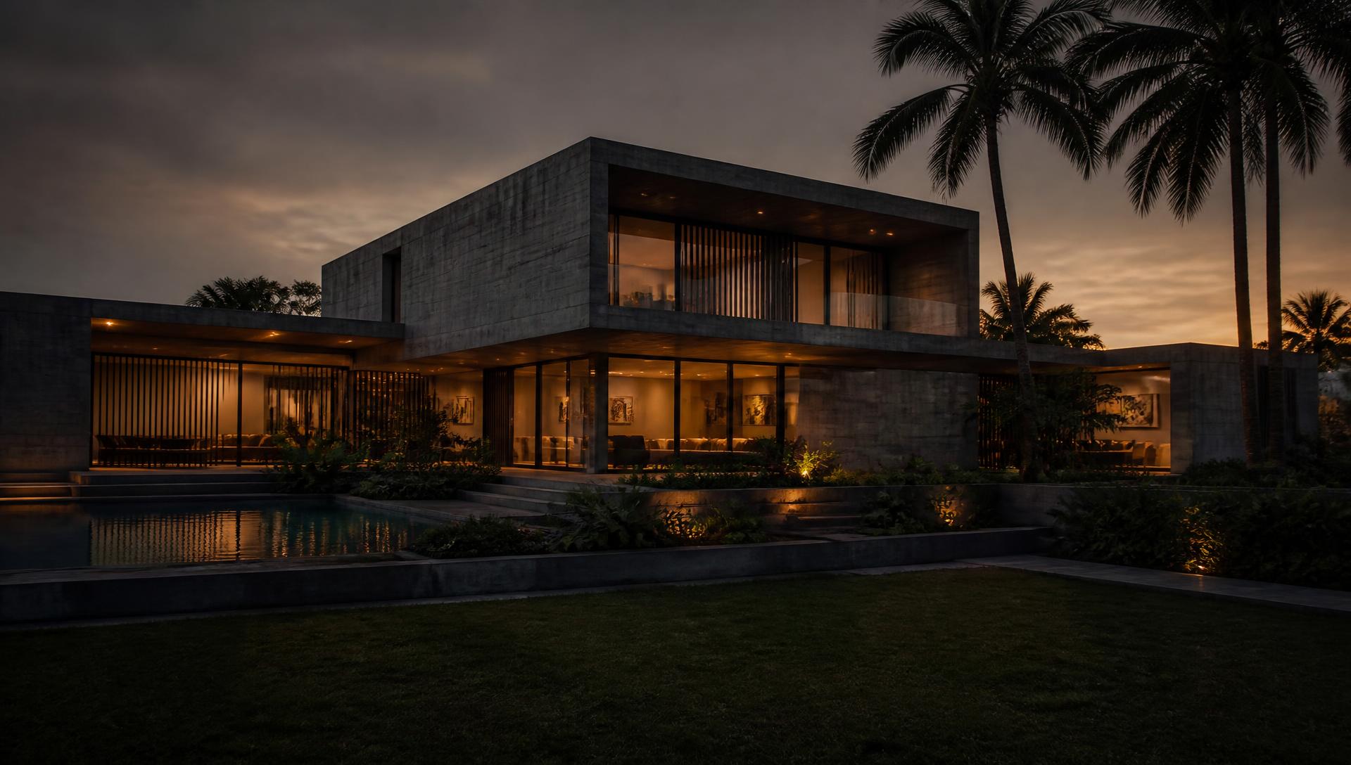 A-Luxe residence in Accra at dusk